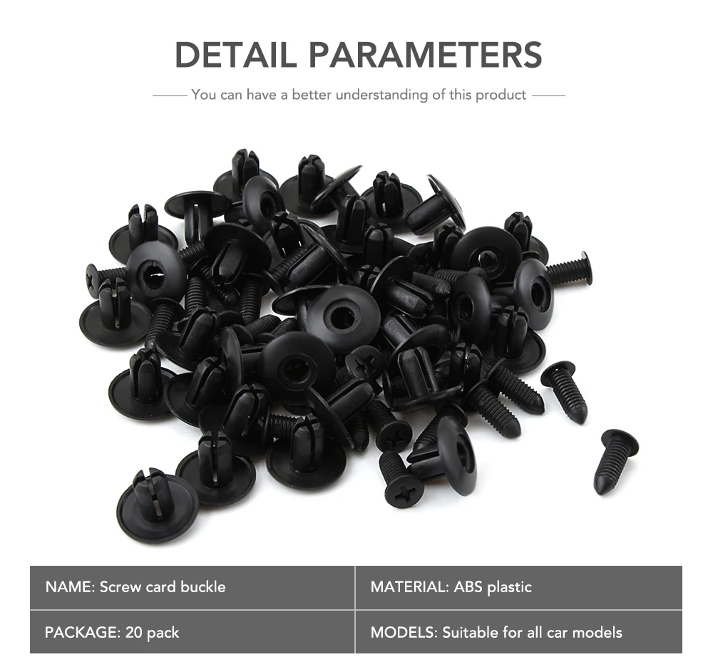 20PCS 8mm car clips Auto fasteners for Hyundai Bumper Mudguard Fastener Fixing Clips car Accessories