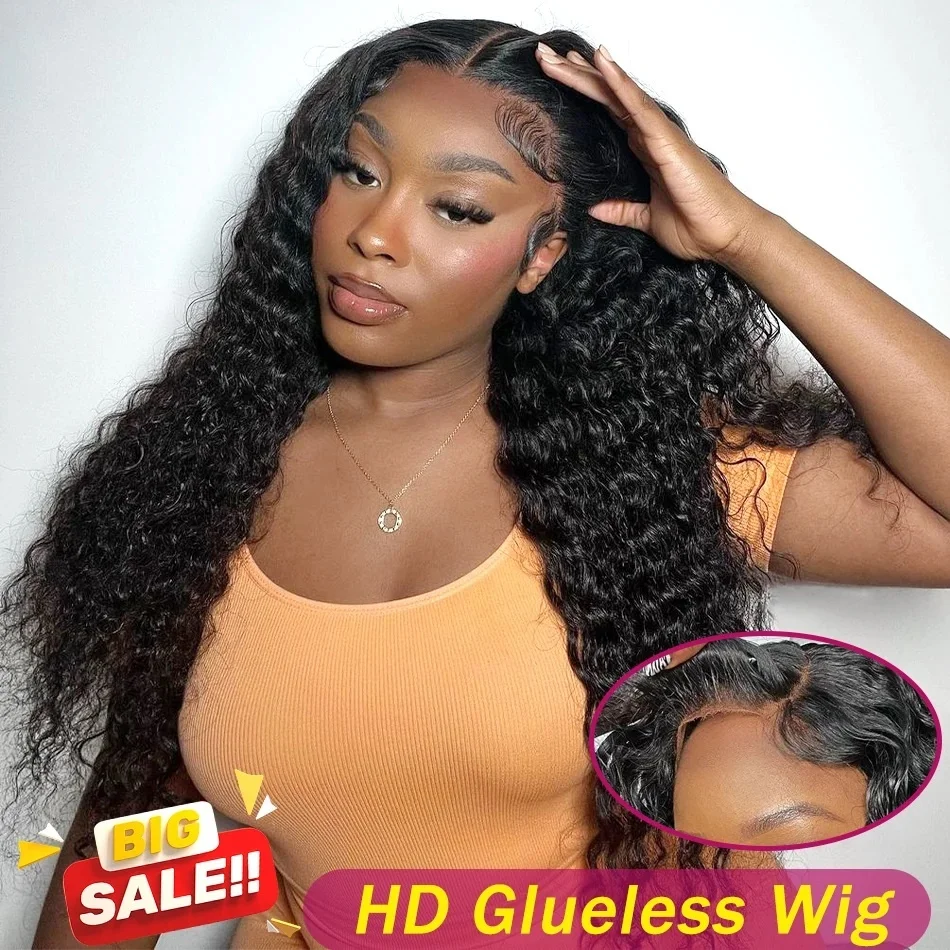 

30 Inch 5x5 Glueless Wig Ready To Wear Go Deep Wave Lace Frontal Wig Human Hair 13X4 13x6 Lace Front Wig Curly Wigs For Women