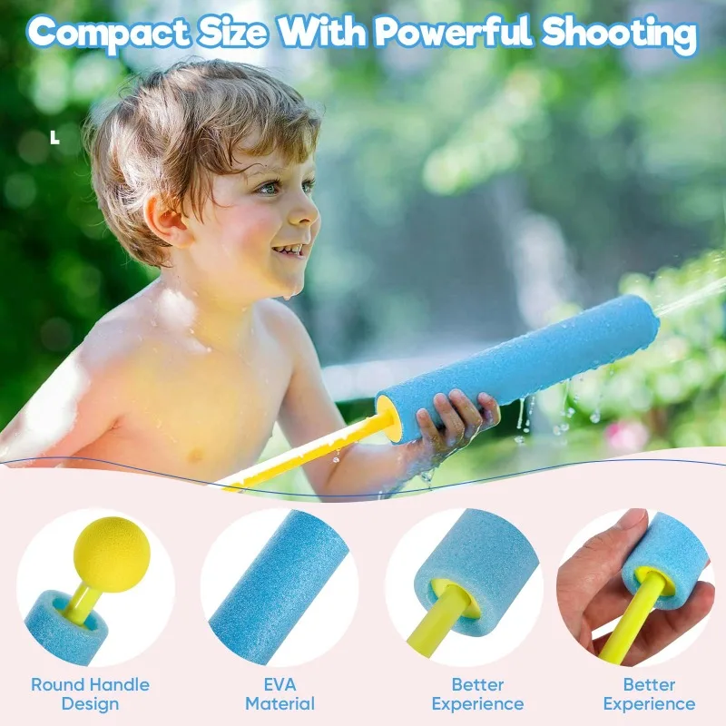 Pistolet à eau en mousse pour enfants, 20 paquets, pour piscine, plage, jardin, jeux d'eau en plein air pour enfants de 3 ans et plus, jouets d'été