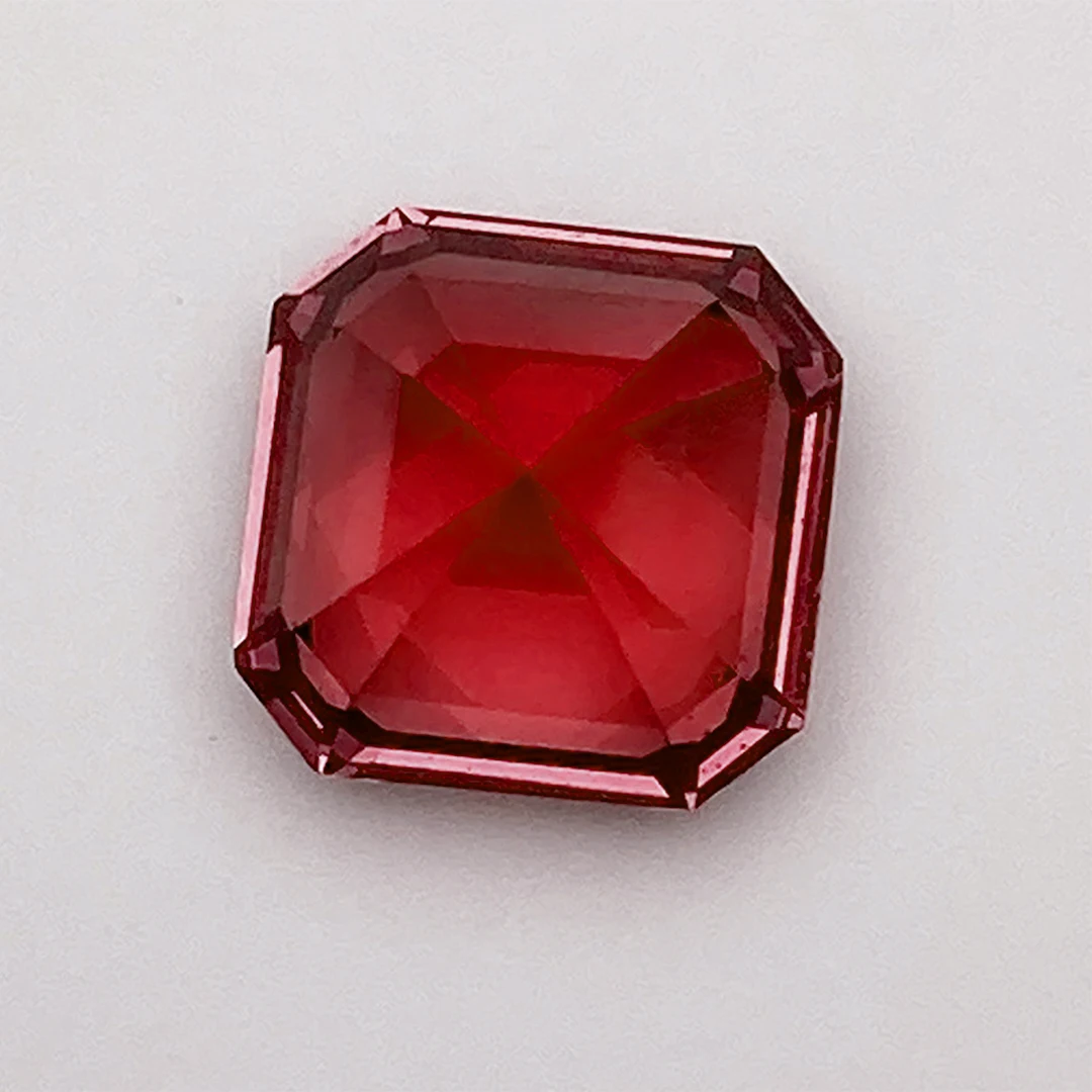 Eme jewe Lab Grown Ruby   Asscher Cut Gemstone for Charms Advanced Jewelry Making Materials  DIY With Certificate