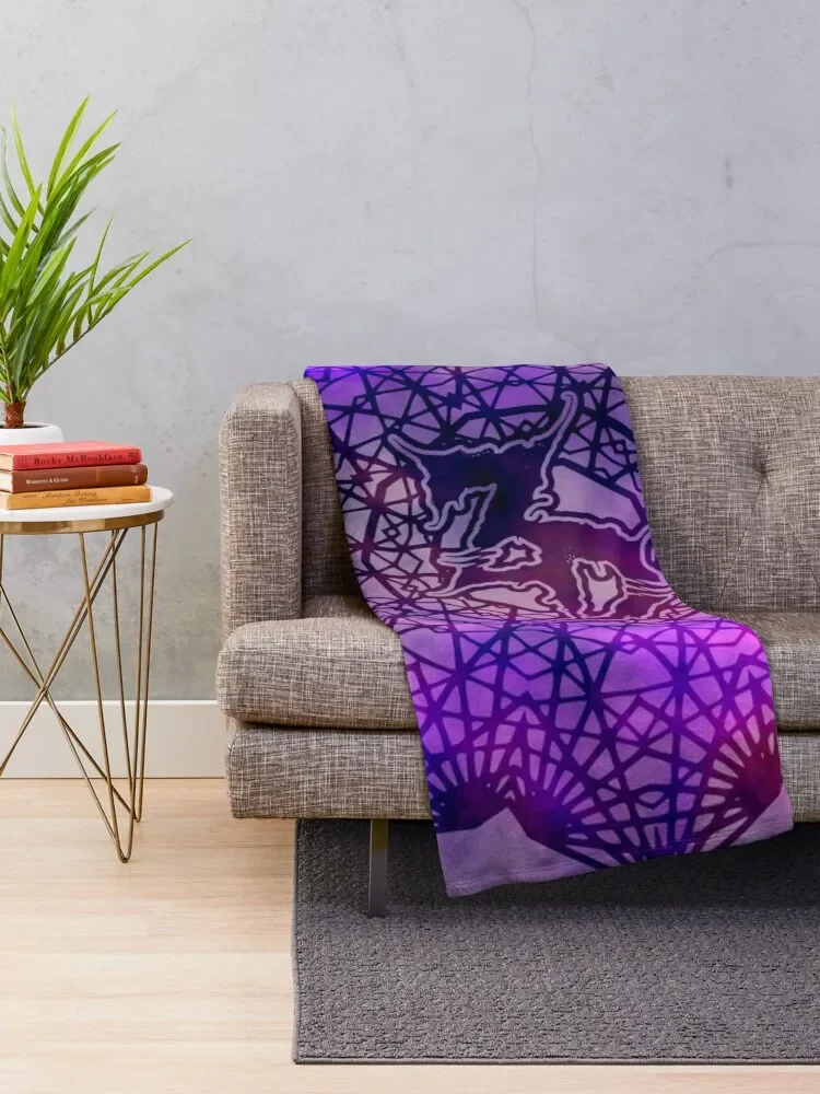 Zeds Dead Mandala Purple Throw Blanket Plush Single Summer Blankets