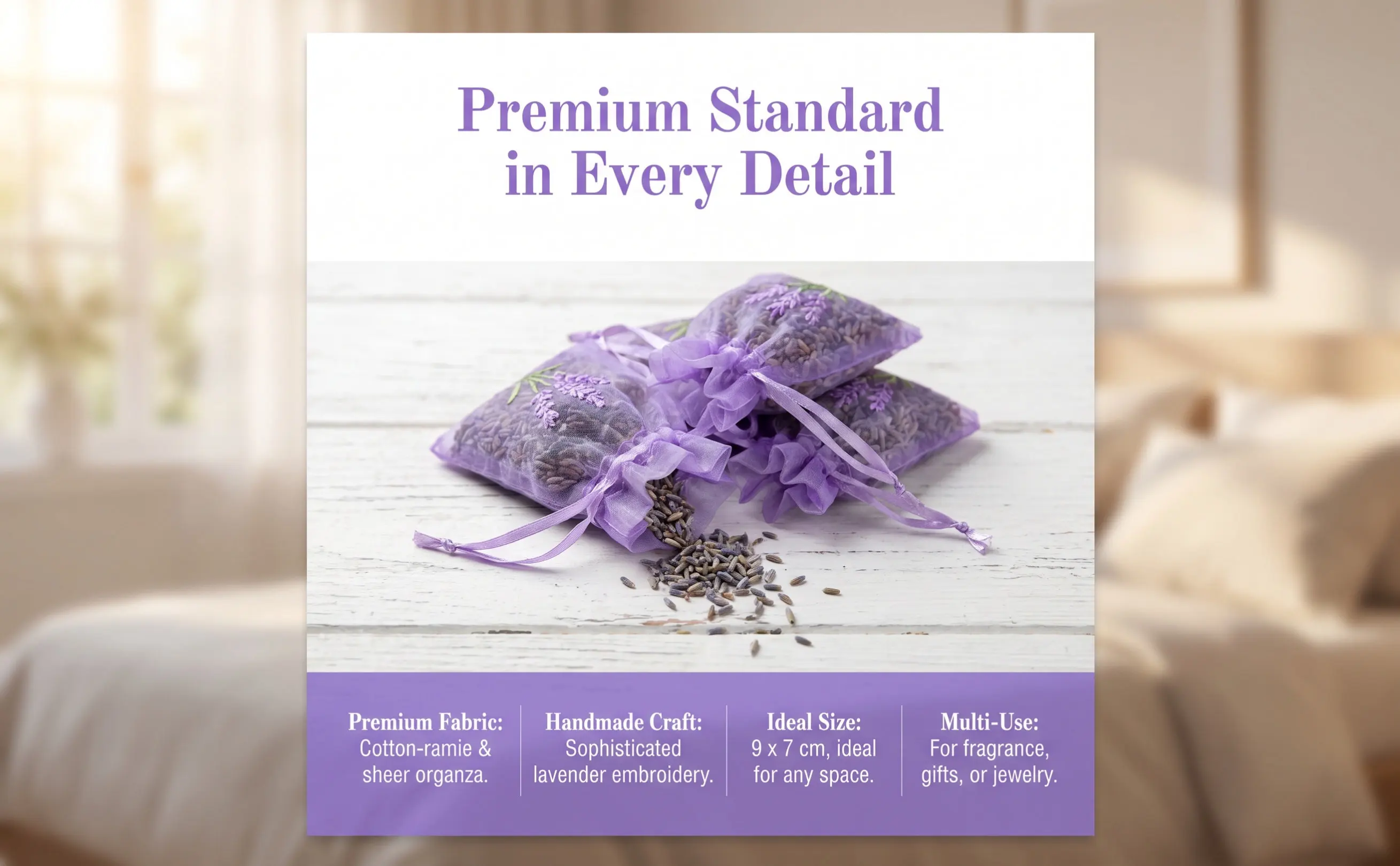 20Pcs Empty Lavender Sachet Bags Breathable Gauze Drawstring Pouches for DIY Sachets Dried Lavender Rose Petals Drawer Car