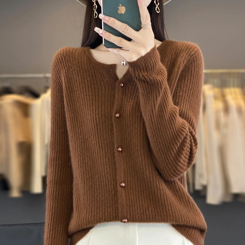 

Autumn Winter Clothing Women Sweater Knitwear Thick&Loose Cardigan Open Stitch Casual Outerwears Criss-Cross Long Sleeve Tops