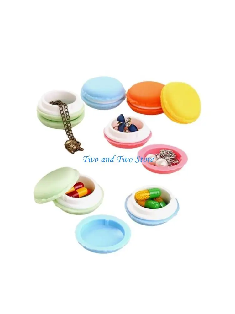 

HX6F 18 Pack Portable Macaron Coque Compact Plastic for Jewelry and Makeup