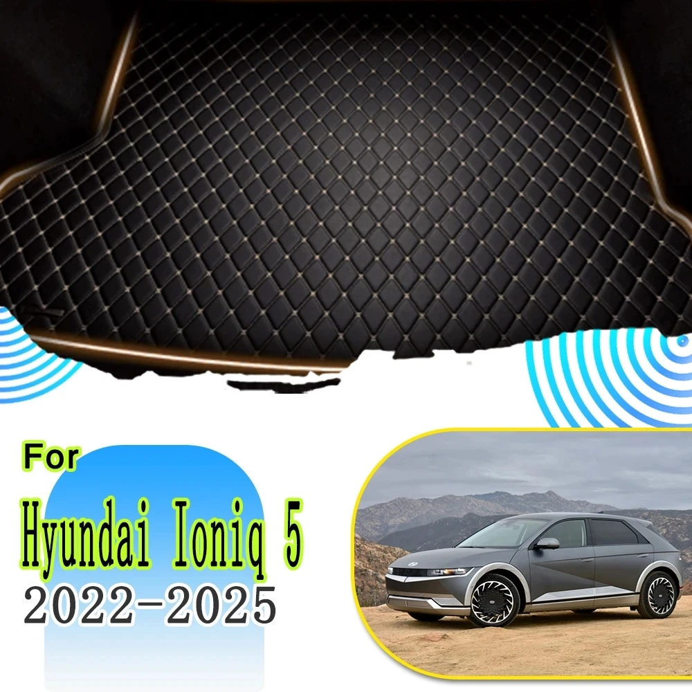 Leather Car Trunk Mats For Hyundai Ioniq 5 NE 2022 2023 2024 2025 Electric Version Luxury Pads Tray Carpet Muds Car Accessories