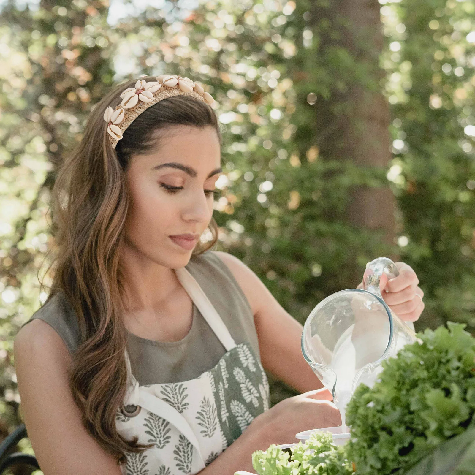 صدف الشعر هوب النساء أزياء أغطية الرأس حافة واسعة ل سبا قناع الوجه تجريب ارتداء اليومي حزب اكسسوارات الزفاف تصفيف الشعر #6