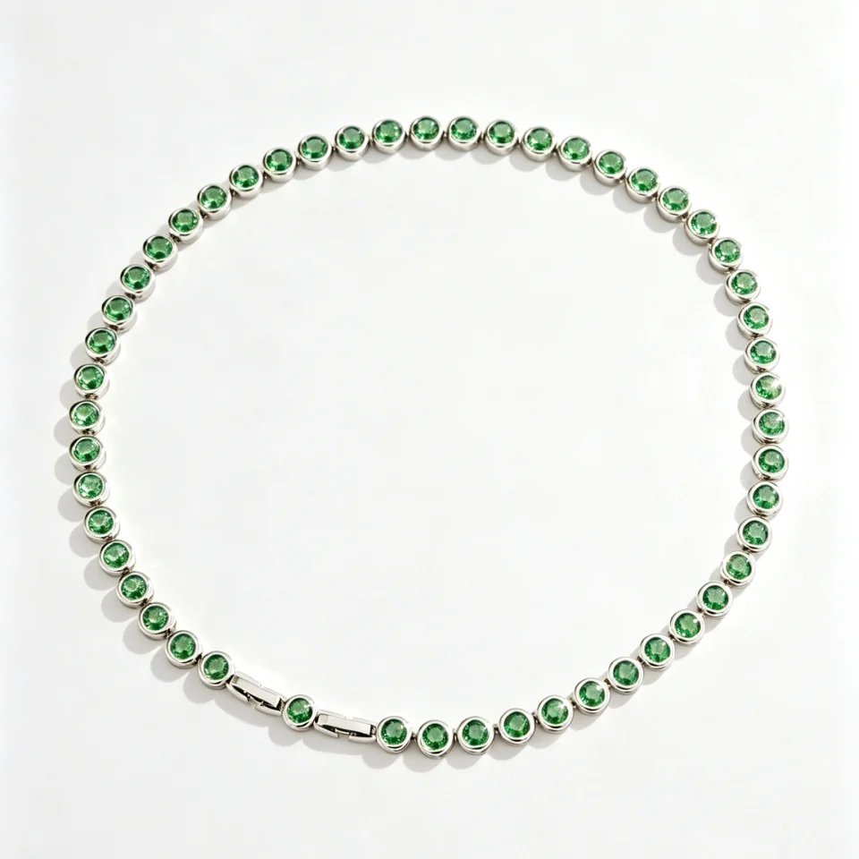 ZAKOL Exquisite bunte runde Zirkon-Tennis-Halskette für Frauen, Vintage-Stil, funkelnder Kristall, Hochzeit, Party, Schmuck, Geschenk – Detail 8