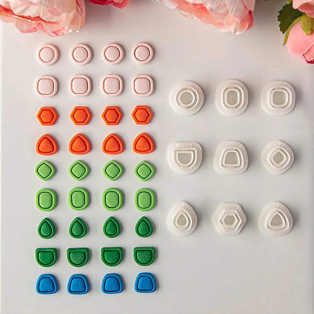 1pc Mini Earrings Geometric Lines Square Circles Polymer Clay Cutters Earring Pendant Jewelry Soft Pottery Clay Cutting Tools
