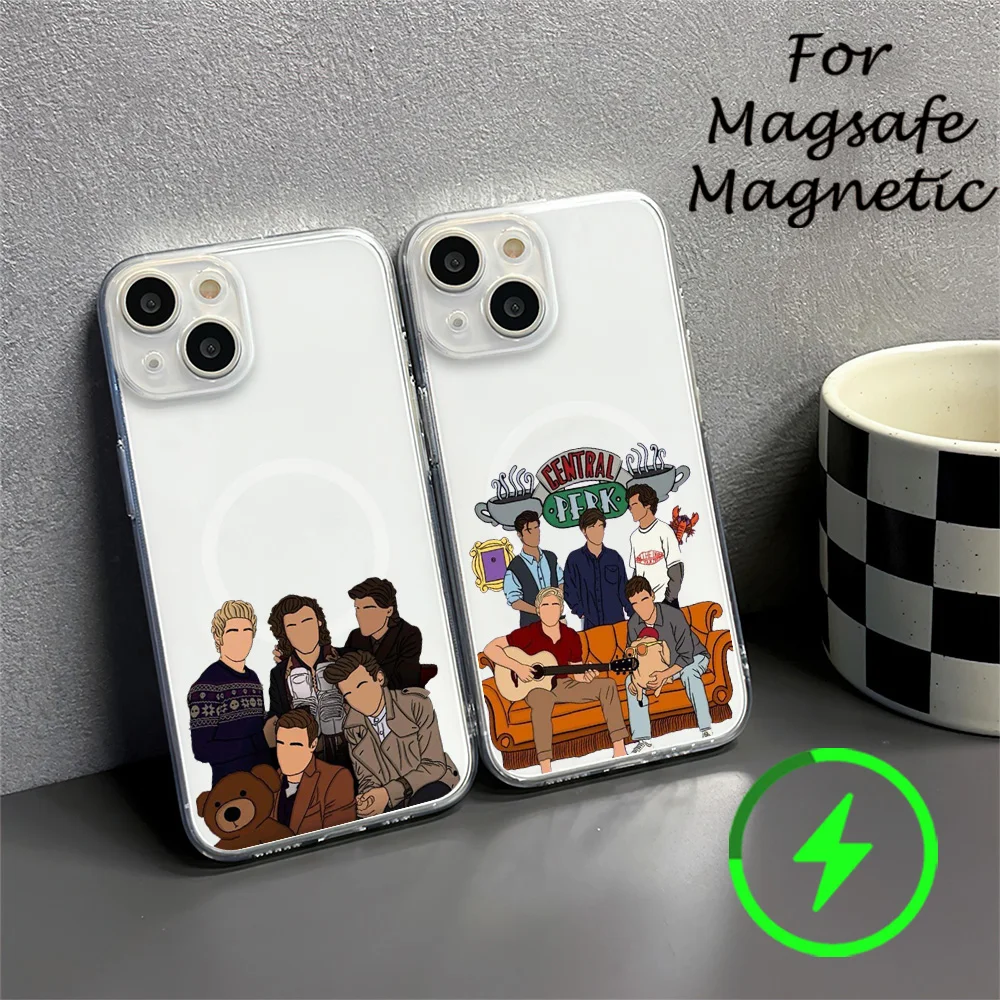 Band O-One D-Directions Phone Case For IPhone 15 14 13 12 11 Transparent Magnetic Suction Cover