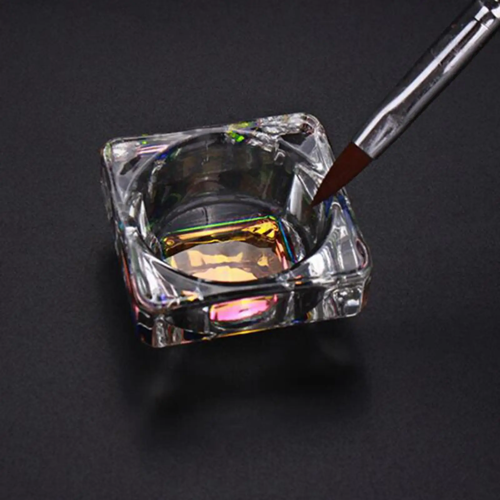 Nail Art Dish Glazen Kom met Deksel voor Acryl Vloeibaar Poeder DIY