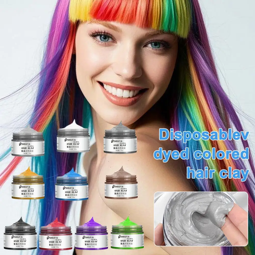 

100 мл одноразовая краска для волос, цветные натуральные растения, моющаяся окраска для прически, временный мгновенный воск, грязезащитные волосы L5U9