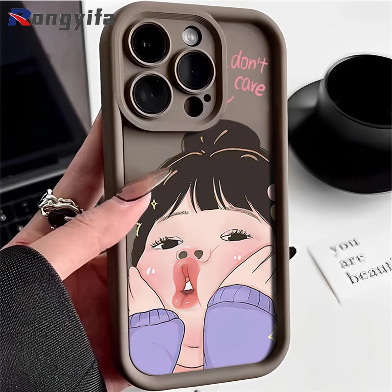 Funny Comic Girl Case For Samsung Galaxy S24 S23 S21 Plus Ultra S20 FE S24+ S23+ S22+ S21+ Silicone Phone Case Cute Girl Cases