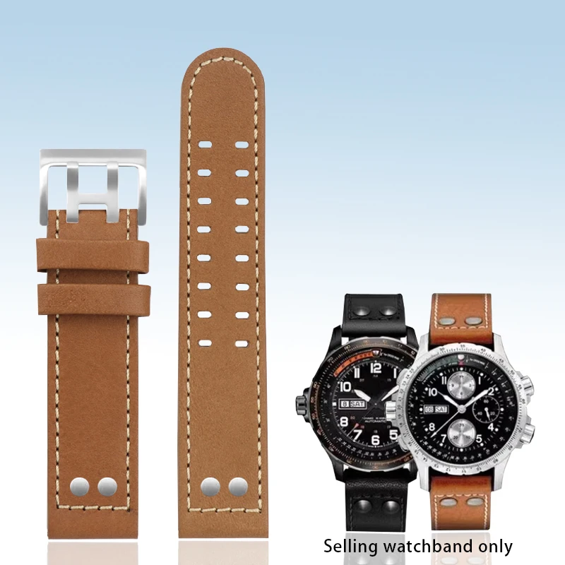 

Авиационные часы Hamilton Khaki H 77616533 H 70615733 Ремешок для часов из натуральной кожи, джазовый полевой мужской ремешок для часов в стиле милитари, 20 мм, 22 мм