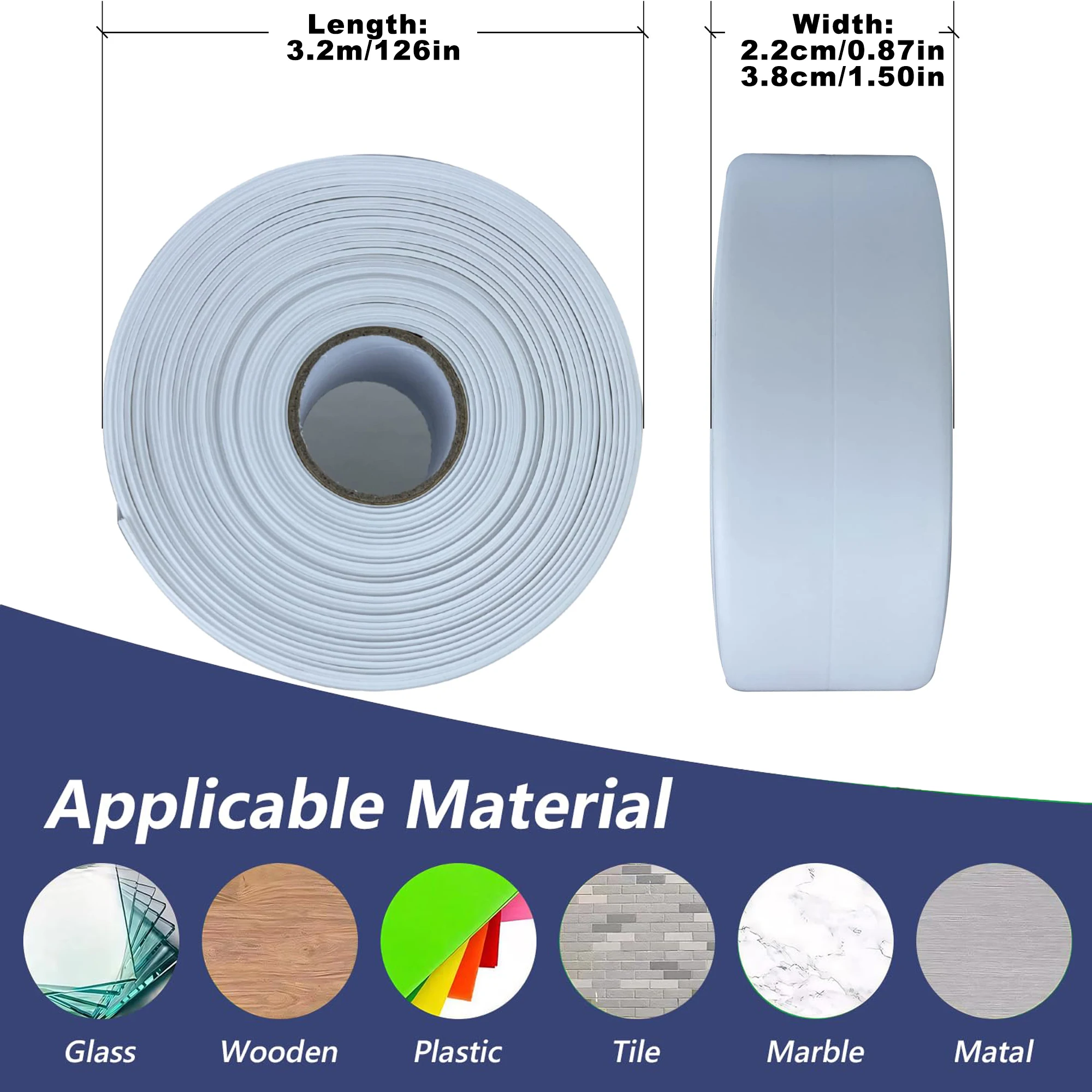 3.2m Waterproof Sealing Tape For Bathroom Kitchen Home House PVC Water Proof Seal Strip Self Adhesive Wall Sticker Toilet Sink