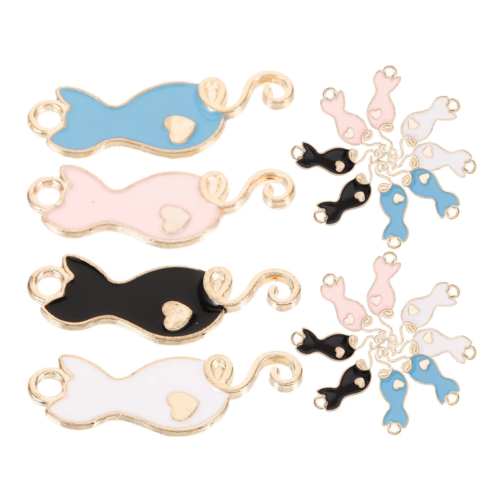 

40Pcs Enamel Cat Charms for DIY Jewelry Making Craft Supplies Lovely Alloy Pendant Decorations Necklace Bracelet Earring