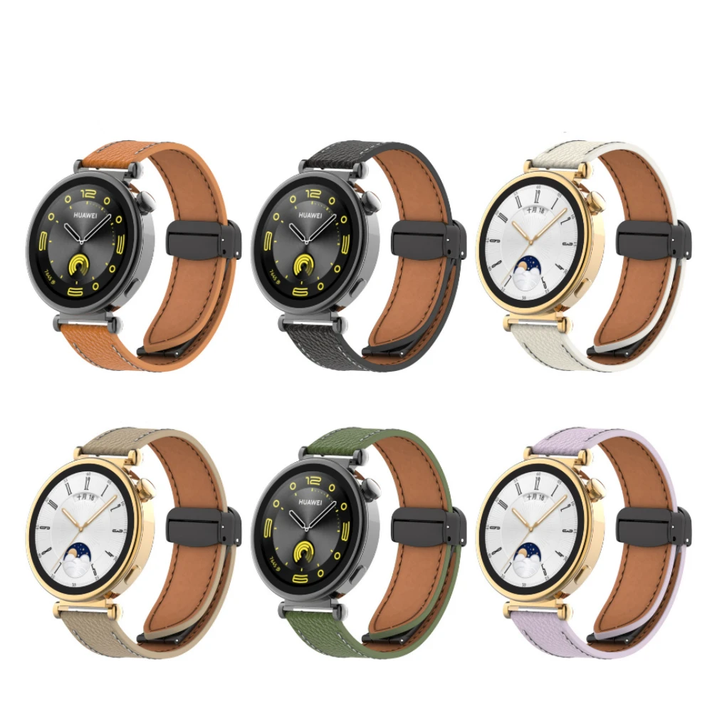 สายหนัง18มม. สำหรับนาฬิกา Huawei GT 4สายรัดข้อมือ41มม. สายรัดข้อมือสำหรับ Huawei GT4
