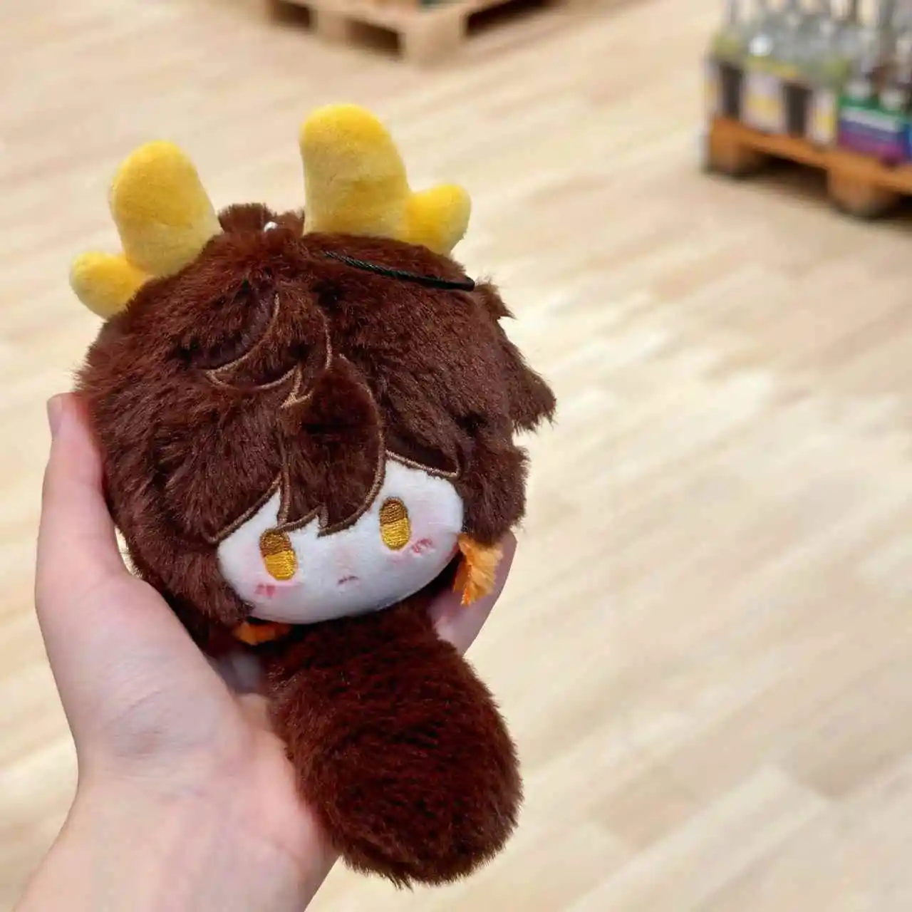 Genshin Impact Zhong li Marrone Anime Adorabile Delicatezza Orecchio di Animale Dango Portachiavi Cosplay Gioco di Cartoni Animati Ciondolo Decor Gioco