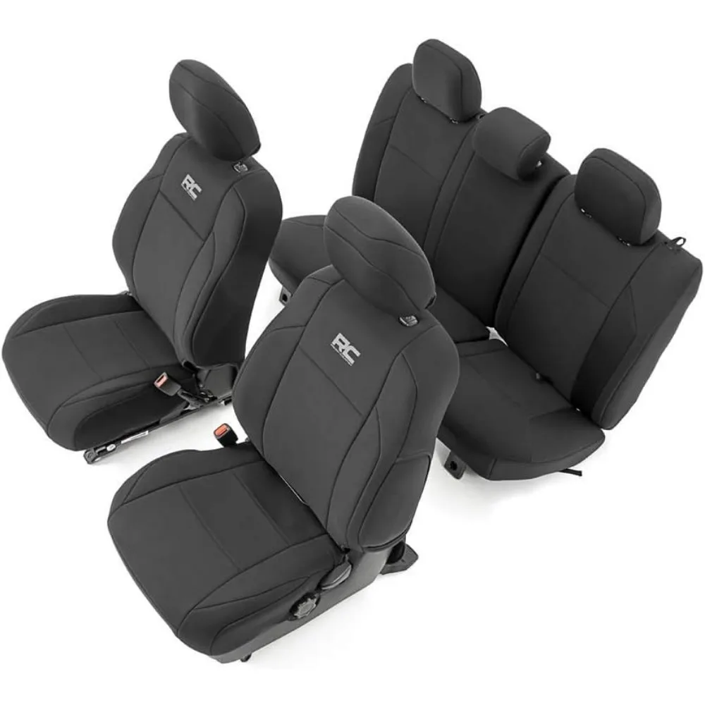 

Rugged Waterproof Seat Covers for Toyota Tacoma 2016-2023 - UV Protected, Foam-Padded Front and Rear Seat Covers Set