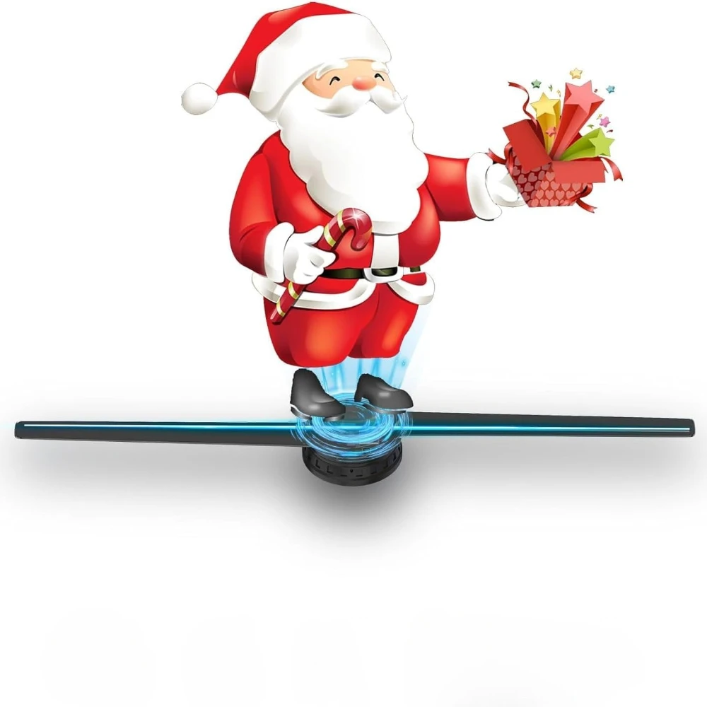 

3D HD Hologram Fan Projector 42cm Christmas LED Sign Holographic Support Image Video Shop Bar Party Advertising Display Light