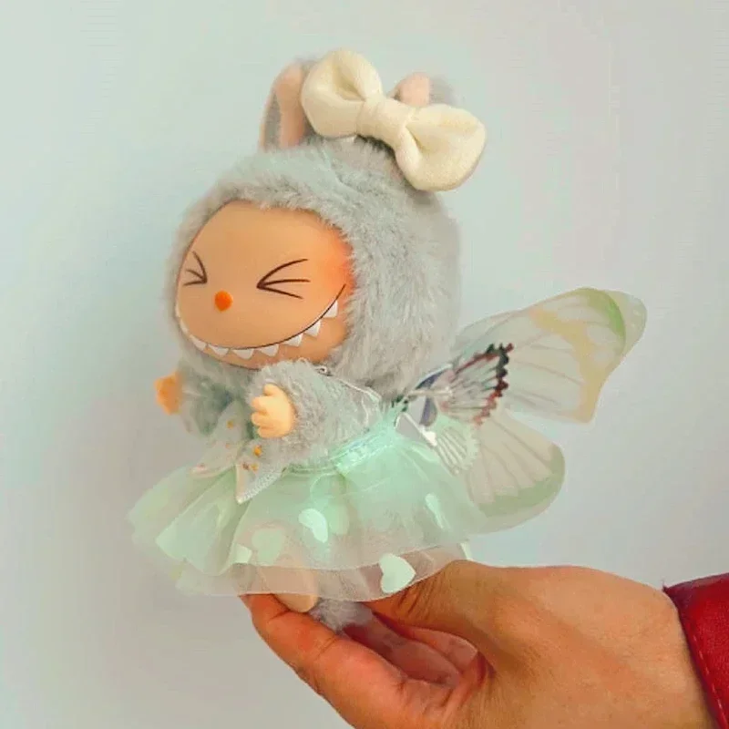 

17cm Mini Plush Doll'S Clothes Outfit Accessories For Korea Kpop Exo Labubu Idol V2 Bow princess dress Clothing Gift