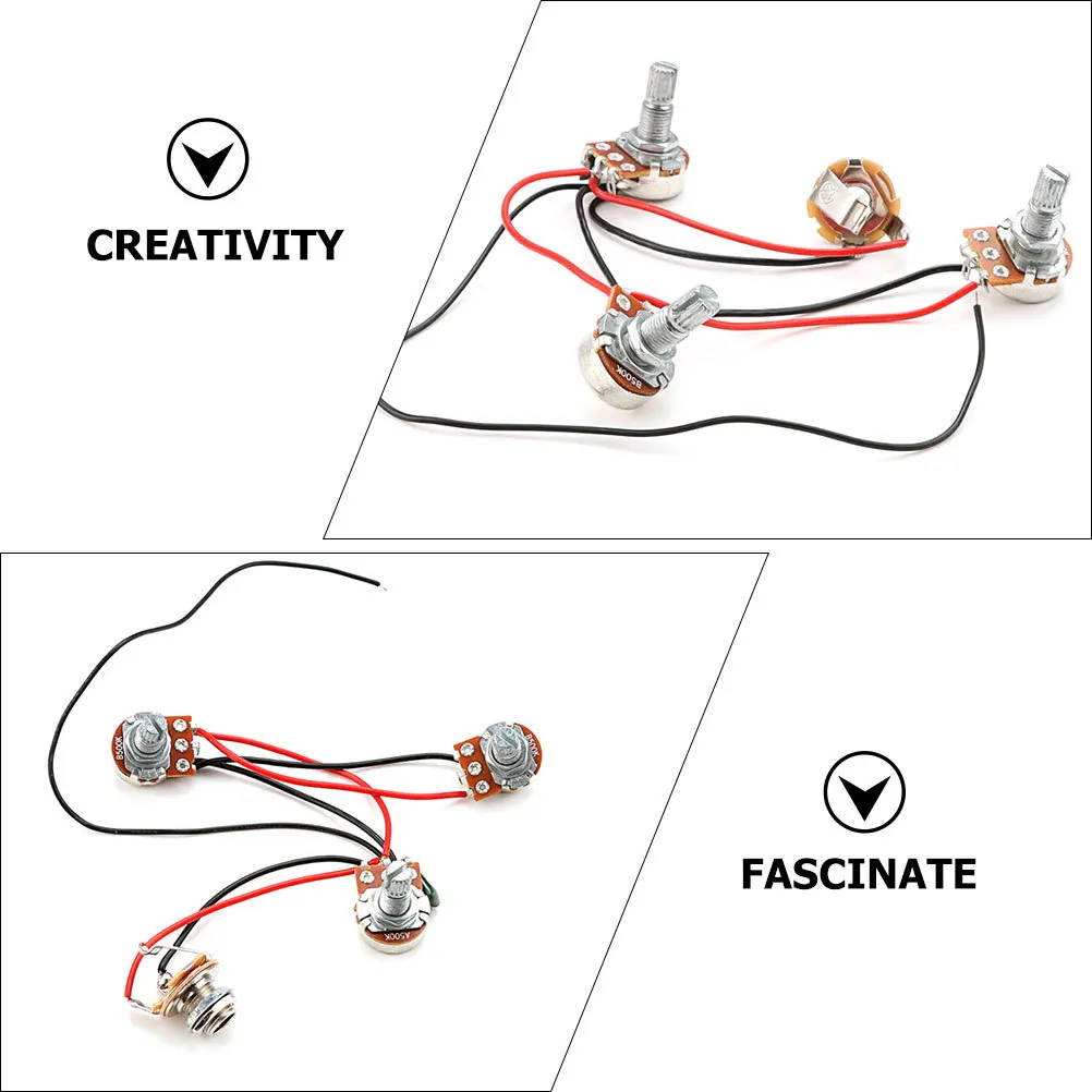 

1 set 1 Set Guitar Wiring Harness 500K Pots Replacement Kit For Electric Guitar Tool Wiring Parts Instrument Supply