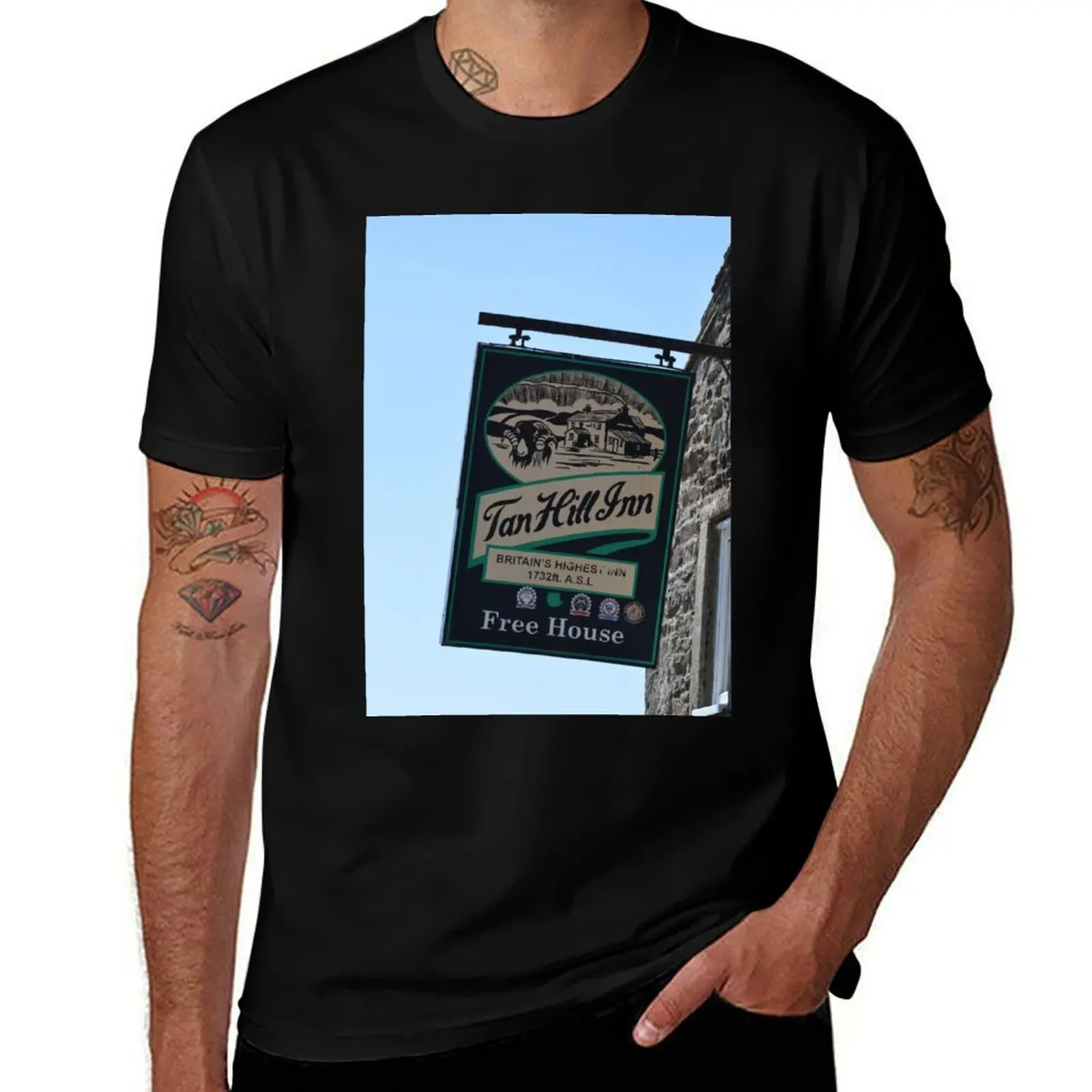 Tan Hill Inn, Britain's Highest Inn T-Shirt Comfortable Work Wear Tee