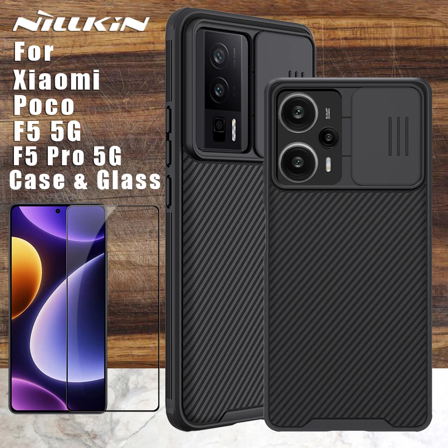 

Nillkin для Xiaomi Poco F5 5G Case F5 Pro защитный чехол из закаленного стекла ТПУ для ПК камеры Жесткий 360 полная задняя крышка