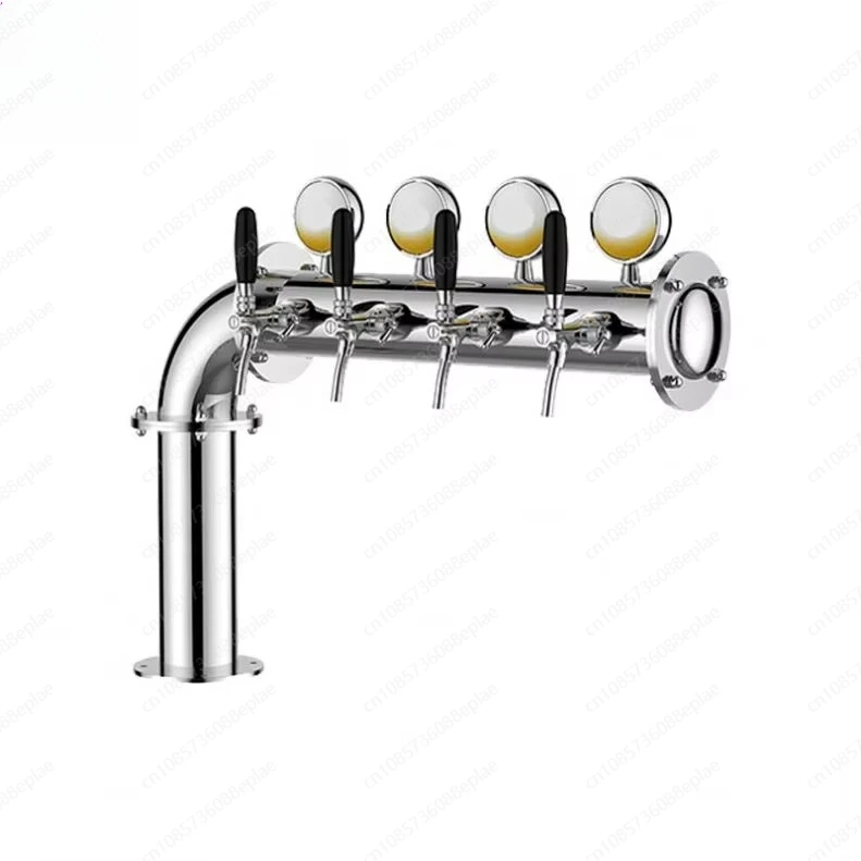 3 Way L-Type Kegerator Tap System with Cool LED Lights, Commercial Stainless Steel Beer Tower
