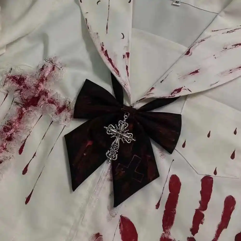 Halloween Cross Bow Ties for Women Dark Anime...
