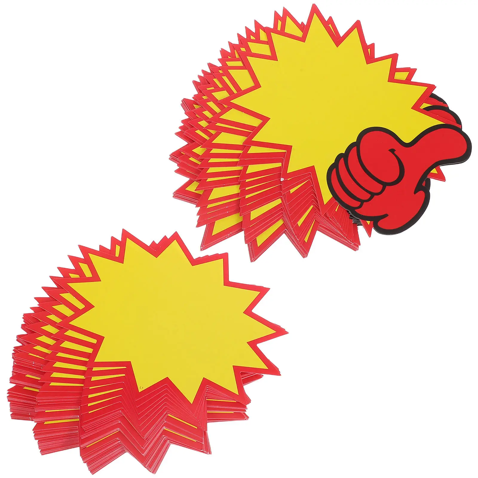 

100Pcs Blank Star Retail Signs Double-Sided Erasable Price Tags Vibrant Design Sturdy Material for Retail Stores Supermarkets