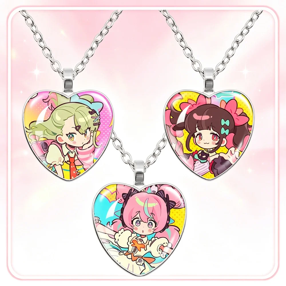 Zenless Zone Zero Angels Of Delusion Heart Necklace Sunna Aria Nangong Yu Glass Cabochon Pendant Necklace Cosplay Jewelry Gift