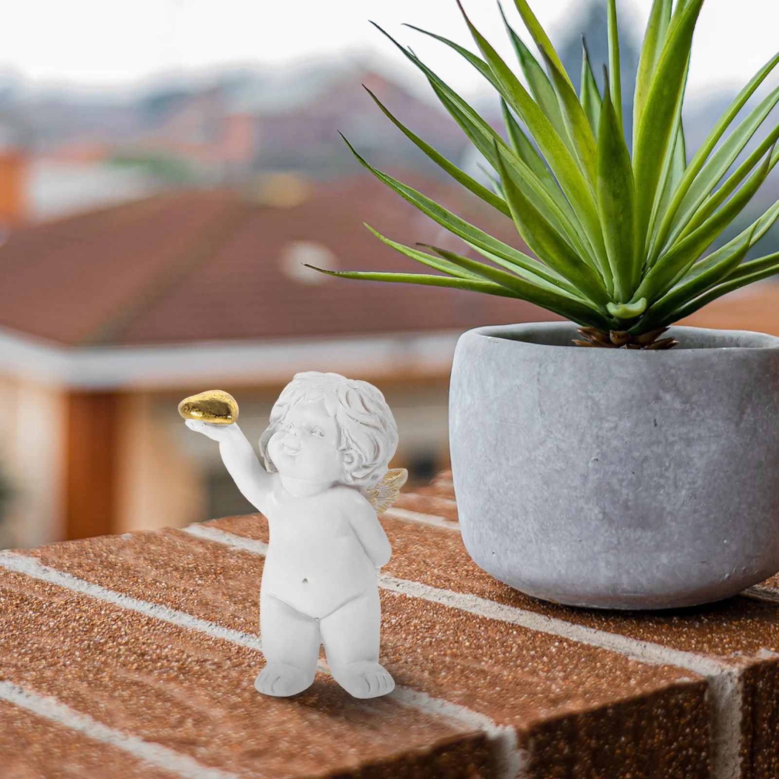 

Small Resin Angel Cute Desktop Decor Tabletop Ornament Birthday Wedding Gift Home Office Decoration Statue