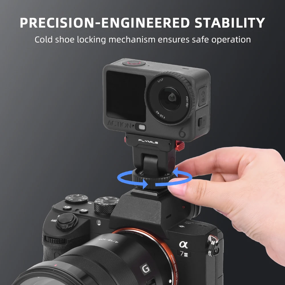 Magnetyczny adapter szybkiego montażu Flymile, baza gimbalu do DJI Osmo Action 6, uchwyt akcesoriów z mocowaniem typu cold shoe — zdjęcie produktu 6