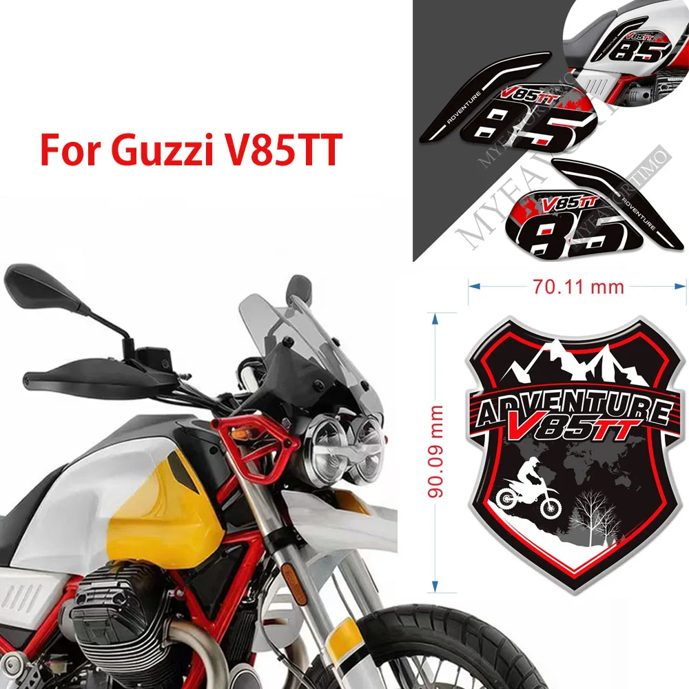 For Moto Guzzi V85TT V85 TT Fuel Tank Pad Sticker Motorcycle Tank Protector Decals Waterproof Moto Accessories