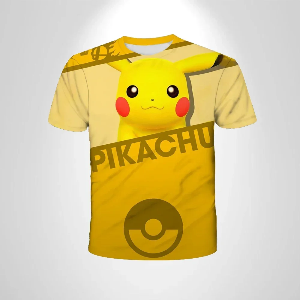 

Summer Pokemon T-Shirt Pikachu Kids 3D Fashion Casual T-Shirt Pokemon Boys Girls Kids Cosplay Costume T-Shirt Short sleeve