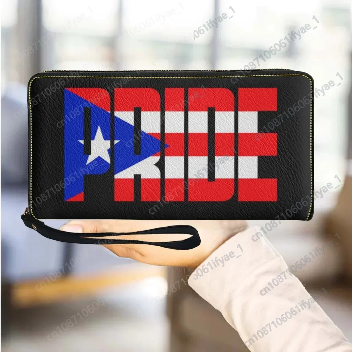 

Puerto Rico Printed PU Leather Exquisite Wallet High Quality Travel Card Holder Classic Long Zipper Coin Purse Phone Bag Custom