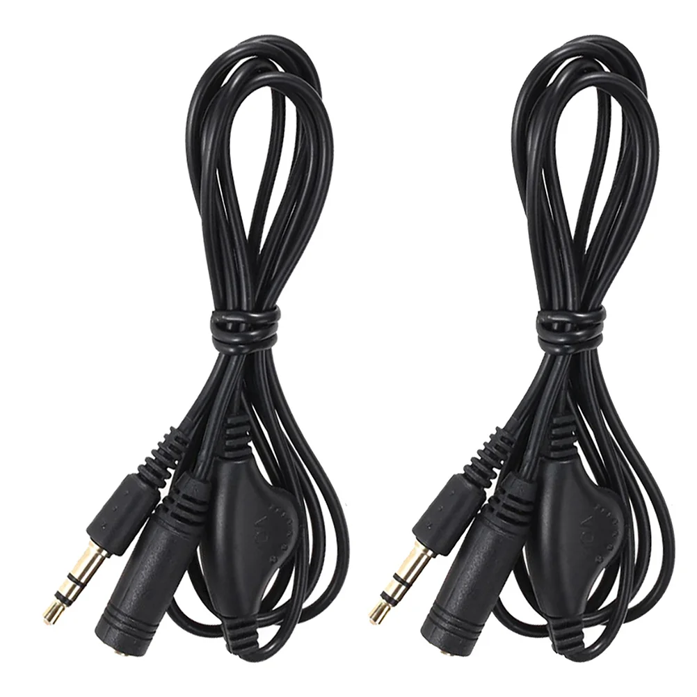 

2Pcs 3.5mm Male to Female Audio Cable Lightweight Small Size for Easy Carrying Volume Control Pulley .5mm Audio Cable