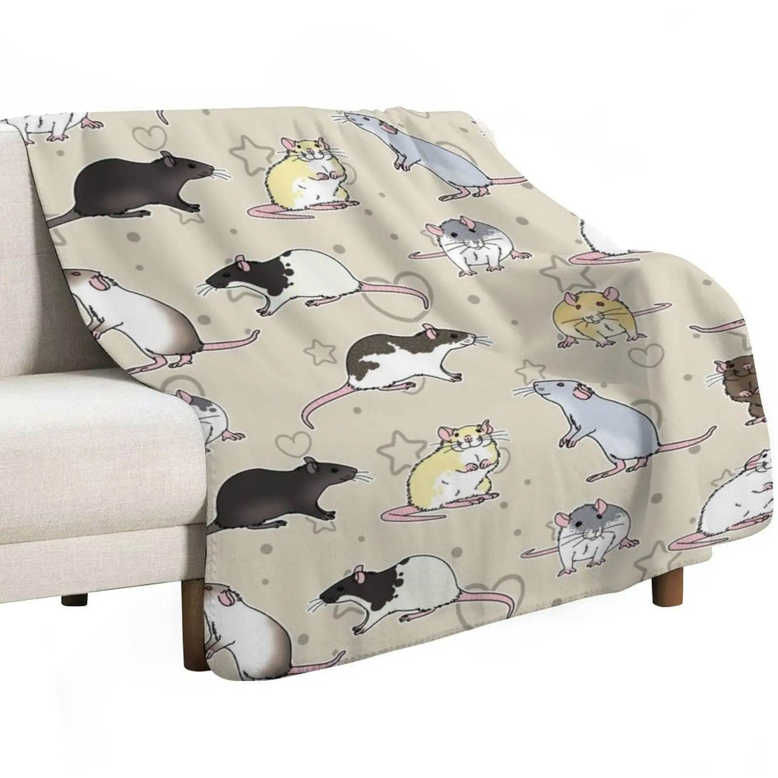 fancy rats pattern simple but cute Throw Blanket Baby manga Hairys Shaggy for winter Moving Blankets
