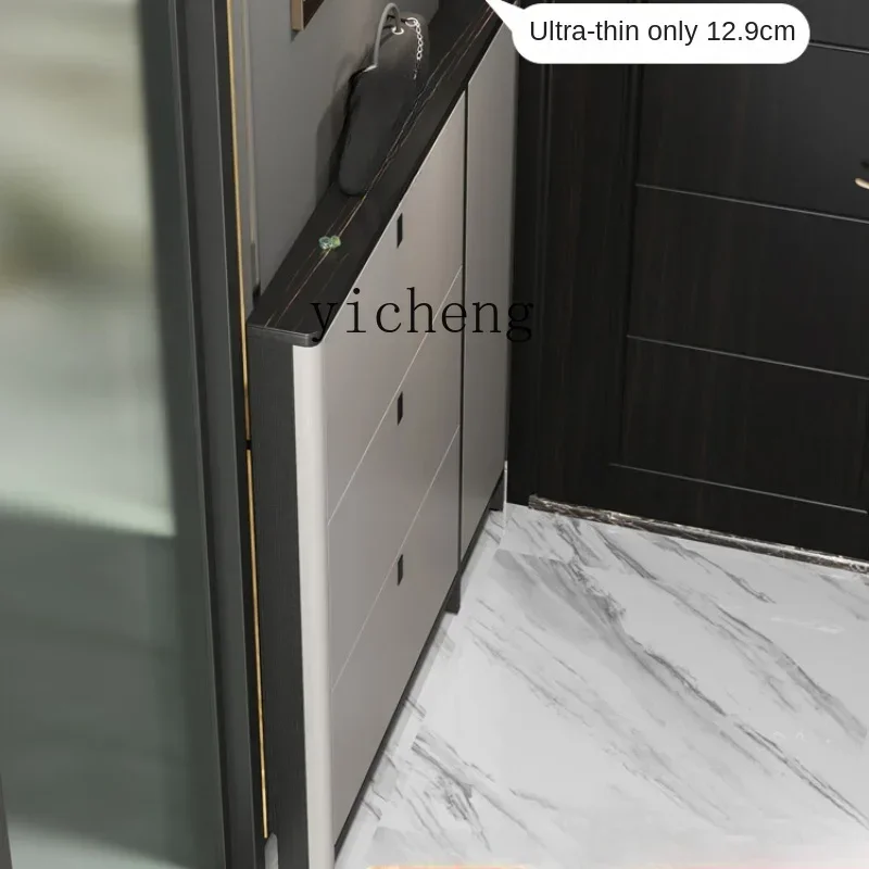 13cm ultra-thin shoe cabinet modern simple solid wood household space saving door tipping bucket narrow cabinet