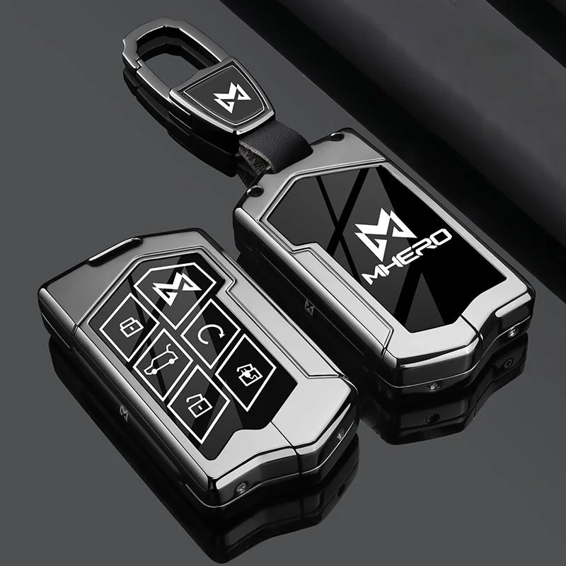 

for MHERO I M-HERO Mengshi 917 2023 2025 Zinc Alloy Car Key Case Remote Protection Cover Shell Keychain Holder Fob Accessories