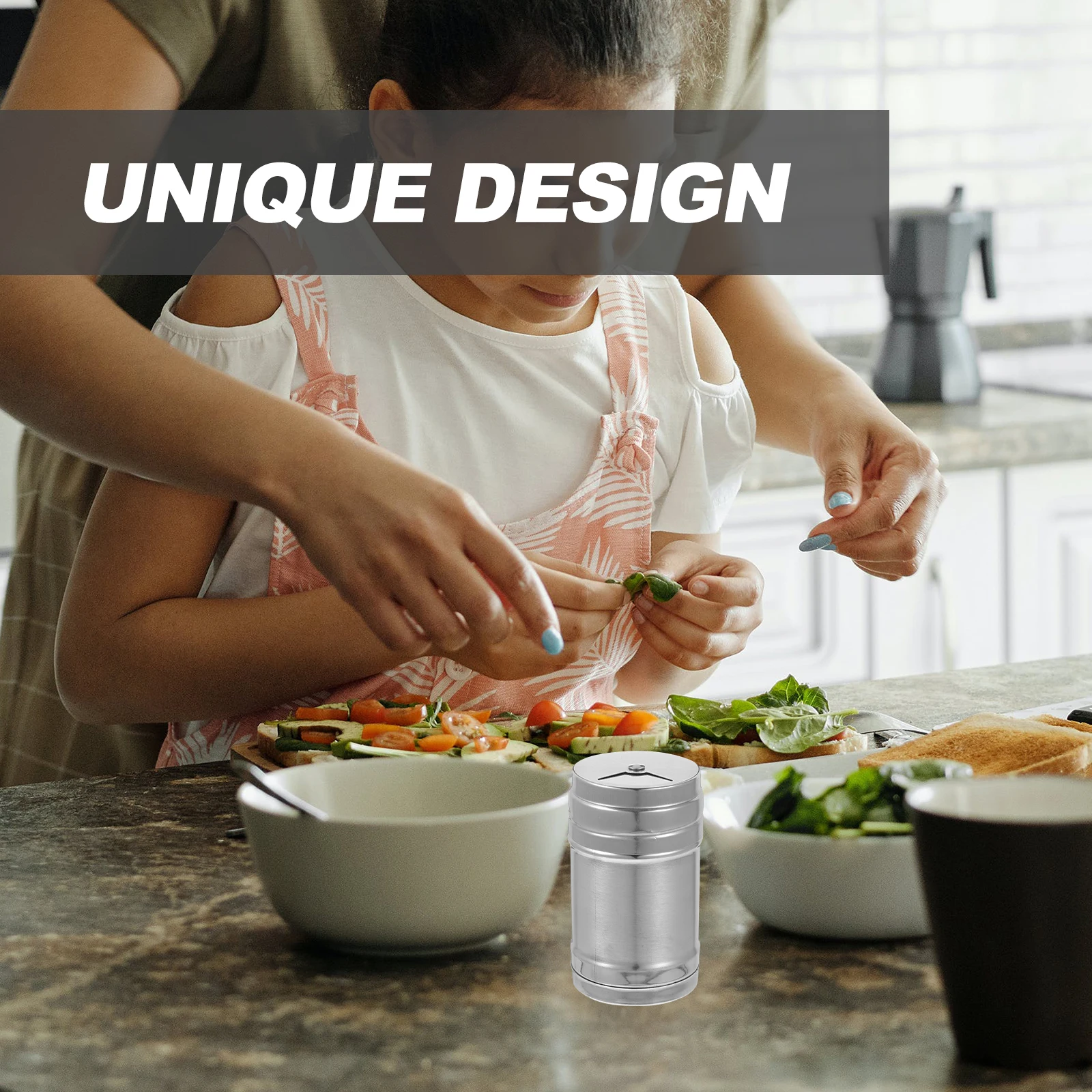 

Stainless Steel Spice Jar 95x53mm Salt Pepper Shaker Seasoning Container Kitchen Gadget Compact Size Tight Seal Modern Design