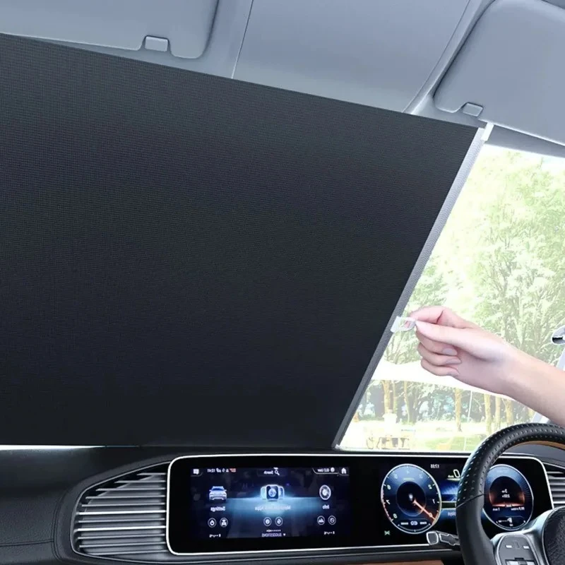 

2pcs Interior Car Accessories - Windshield Sun Shade, Front Window Shield Shutter, Anti UV Sun Visor Protector