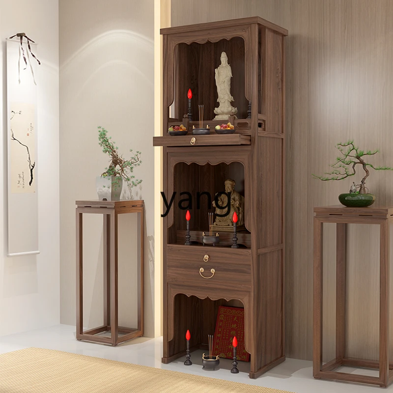 Lmm solid wood three-layer Shentai cabinet new Chinese style offering table God of Wealth ancestor landlord cabinet