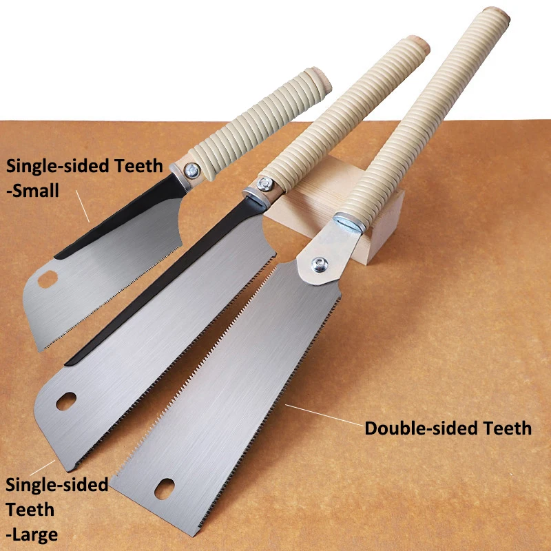Japanese Style Pull Saw Single/Double Sided Tooth Wood Handle Saw SK5 Steel Flexible Hand Saw Garden Hand Tool for Woodworking