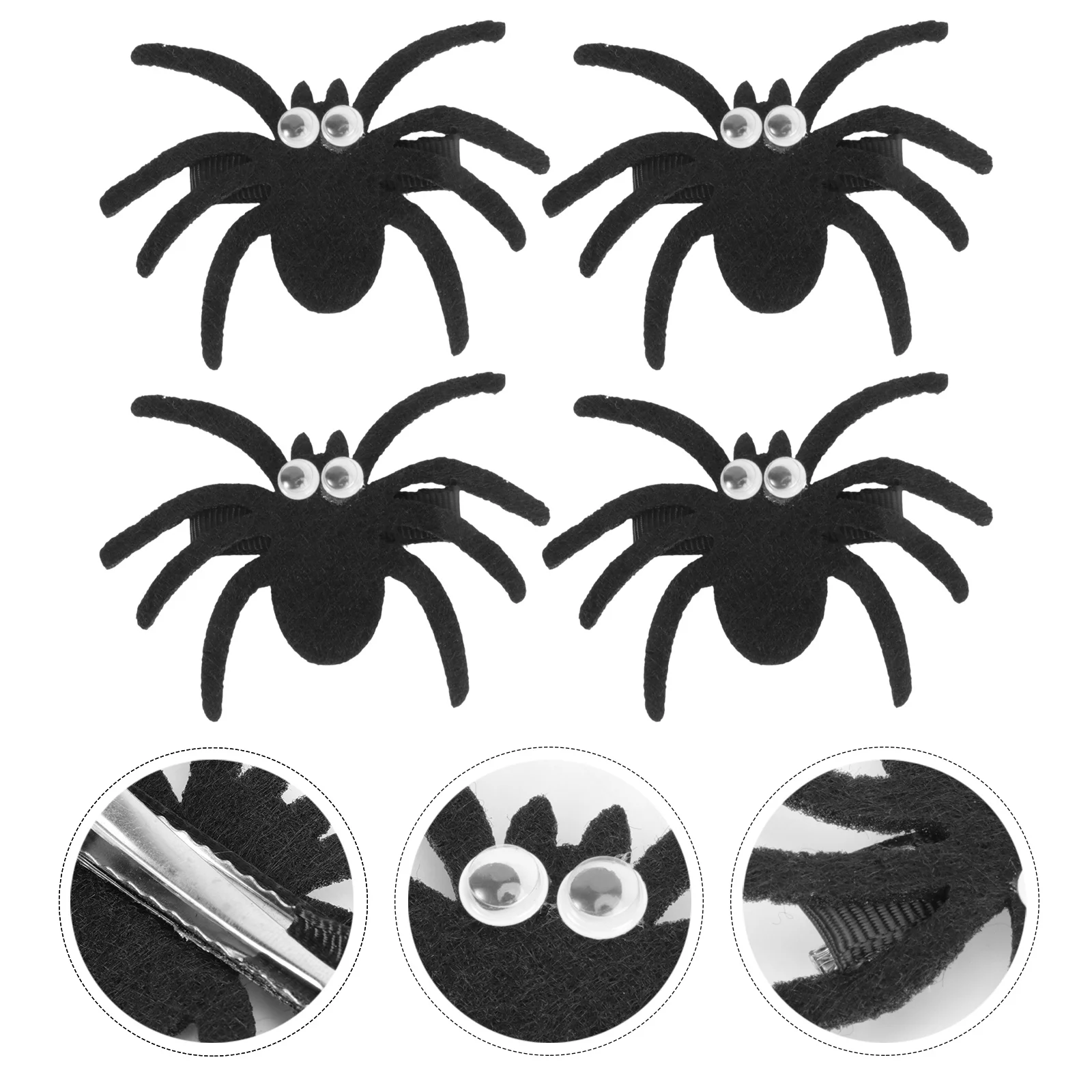 Pinces à cheveux araignée, 4 pièces, épingles à cheveux d'halloween pour enfants et adultes, décorations de Festival de fête en plastique de qualité supérieure, araignée d'halloween