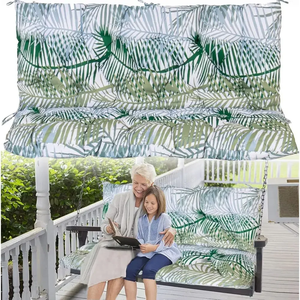 60 Inch Waterproof Outdoor Swing Bench Cushion with Backrest, Thickened 3-Seater Patio Furniture Cushion (40x60 inches)