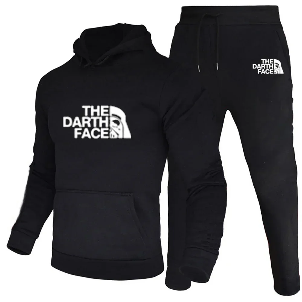 

Мужская весенне-осенняя толстовка с длинными рукавами + повседневные брюки на шнурке, комплект из двух предметов, повседневная повседневная модная одежда.