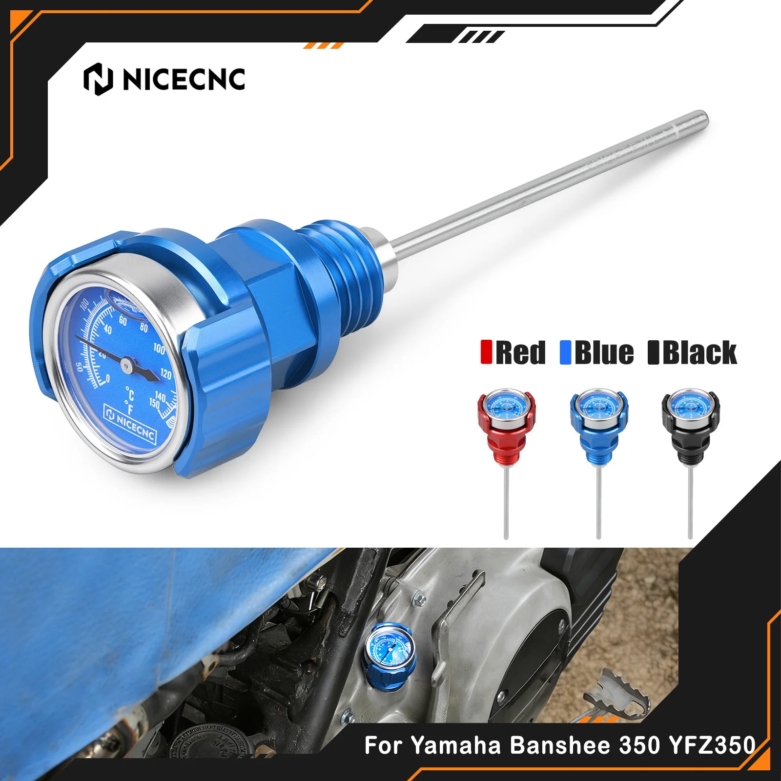 

Для Yamaha Banshee 350 YFZ350 1987-2006: Датчик уровня масла двигателя (замена 4L0-15362-00-00) для квадроциклов NICECNC 0 ° С до 150 ° Термометр C-типа
