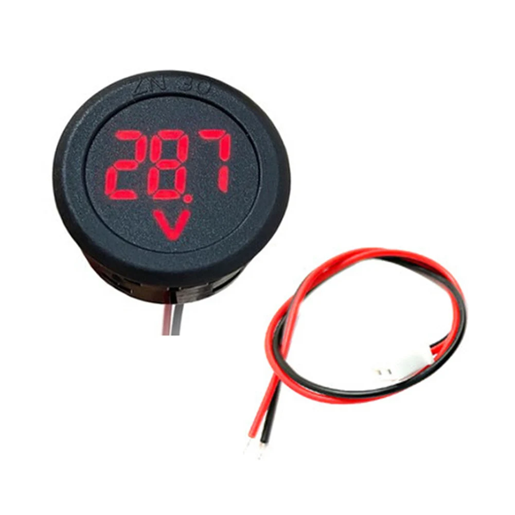 /DC4-100V /Digital /LED Round Voltmeter High Accuracy Reverse Polarity Protection Voltage Power Meter For Car Motorcycle Boat Te