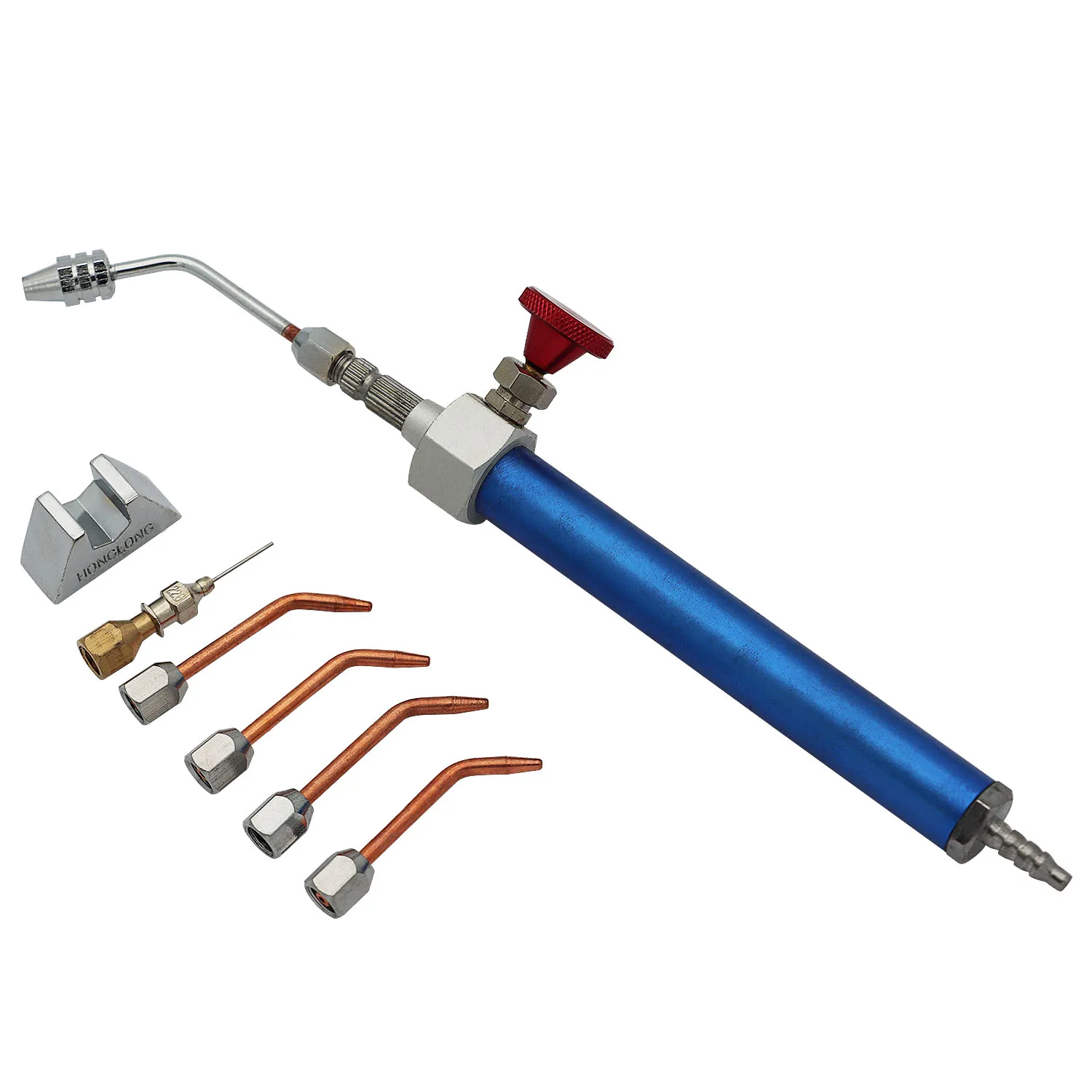 Universal Oxyhydrogen Gas Torch with Flame Generator, 4 Copper Nozzles, and Flashback Arrestor for HHO Polishing and Welding Mac